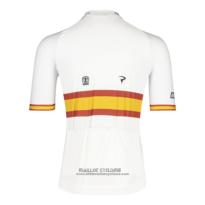 2022 Maillot Cyclisme Espagne Champion Ineos Blanc Rouge Manches Courtes et Cuissard